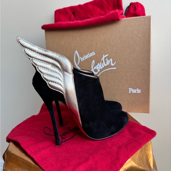 Christian Louboutin Shoes - Worn twice! Christian Louboutin Mercura Suede Boots with Wings, Size 39.5 (US 9)